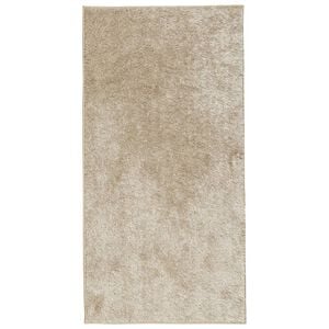 vidaXL Vloerkleed ISTAN hoogpolig glanzend 80x150 cm beige
