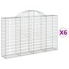 vidaXL Schanskorven 6 st gewelfd 200x30x120/140 cm ijzer