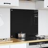 vidaXL Keuken Achterwand Zwart 70 x 60 cm gehard glas