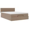 vidaXL Ottoman bed met matras 140x200cm kunstleer cappuccinokleurig