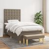 vidaXL Boxspring met matras stof taupe 80x200 cm