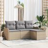 vidaXL Tuin Sofa Set met kussen met opslag 4 pcs Beige poly rattan