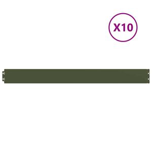 vidaXL Gazonranden 10 st 10x103 cm koudgewalst staal olijfgroen