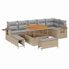 vidaXL Tuinbankenset 9 pcs Beige poly rattan