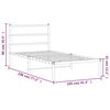 vidaXL Bedframe met hoofdbord metaal zwart 100x190 cm