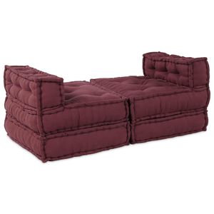 vidaXL Modulair Sofabet Stof Bordeaux 210 x 140 x 56 cm