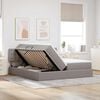 vidaXL Opslag bed met matras met opslag Taupe 200 x 200 cm Nep Leer