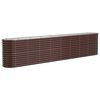vidaXL Plantenbak 332x40x68 cm gegalvaniseerd staal bruin