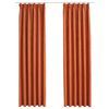 vidaXL Gordijnen verduisterend met haken 2 st 140x175 cm roestkleurig