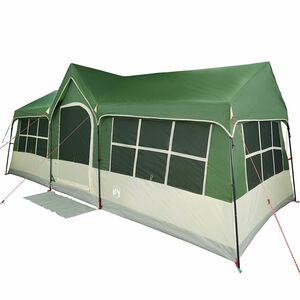 vidaXL Gezinstent Groen en beige 622 x 295 x 238 cm Polyester en staal