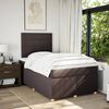 vidaXL Boxspring met matras stof donkerbruin 120x190 cm
