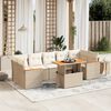 vidaXL 8-delige Loungeset met kussens poly rattan beige