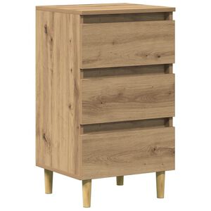 vidaXL Nachtkastje 40x35x69 cm bewerkt hout artisanaal eikenkleur