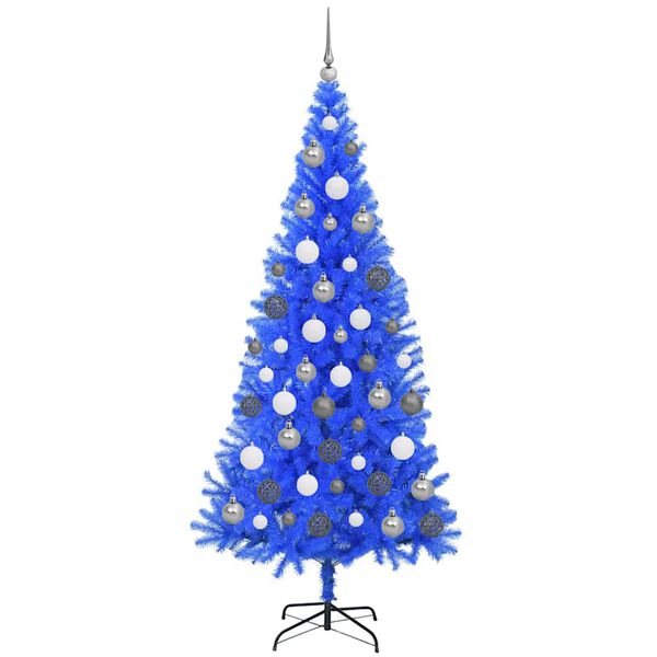 vidaXL Kerstboom met 300 LED met standaard Blauw 180 cm PVC