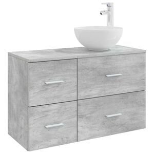 vidaXL Badkamermeubelset 2 pcs Betongrijs Bewerkt hout
