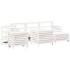 vidaXL 7-delige Loungeset massief grenenhout wit