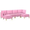 vidaXL Modulaire Sofa Set met Opslag 6 st Roze Stof