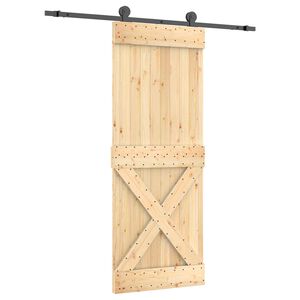 vidaXL Schuifdeur 80 x 210 cm Massief Grenenhout (Niet-Behandeld)