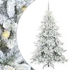 vidaXL Kunstmatige Inklapbare Kerstboom Wit 210 cm PVC en staal