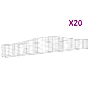 vidaXL Schanskorven 20 st gewelfd 400x30x40/60 cm ijzer
