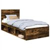 vidaXL Bedframe met hoofdeinde Gerookt eiken 100 x 200 cm Bewerkt hout