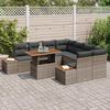 vidaXL Tuin Sofa Set met opslag 9 pcs Grijs Poly riet