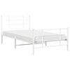vidaXL Bedframe met hoofd- en voeteneinde metaal wit 107x203 cm