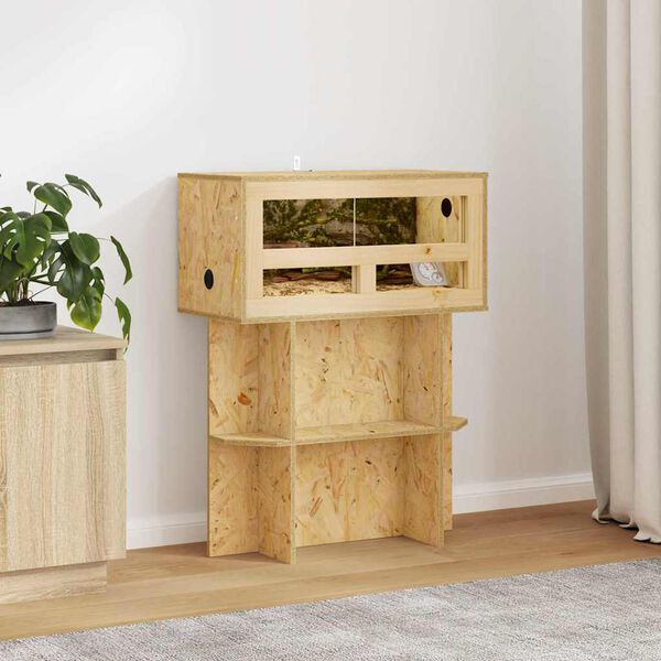 vidaXL Terrariumbasis met plank Bruin 60 x 30 x 50 cm OSB