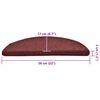 vidaXL Trapmatten 30 st 56x17x3 cm Bordeaux Halfrond