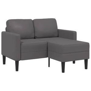 vidaXL 2-zitsbank met chaise longue, L-vormig, grijs, 125 cm, kunstleer