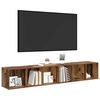 vidaXL Tv-meubelset 2 pcs Oud Hout 37 x 35 x 107cm Bewerkt hout