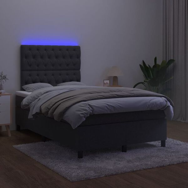 vidaXL Boxspring met matras en LED fluweel zwart 120x190 cm