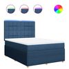 vidaXL Boxspring met matras stof blauw 160x200 cm