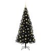 vidaXL Kerstboom met 300 LED met standaard Zwart 210 cm PVC
