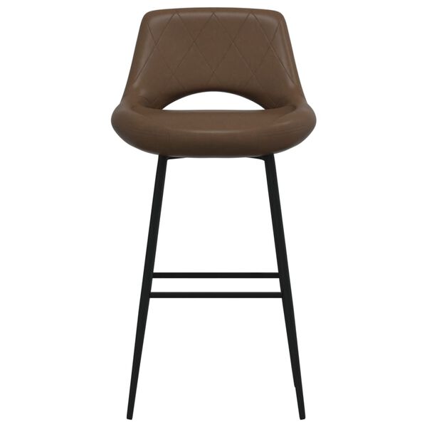 vidaXL Barkruk kunstleer donkerbruin