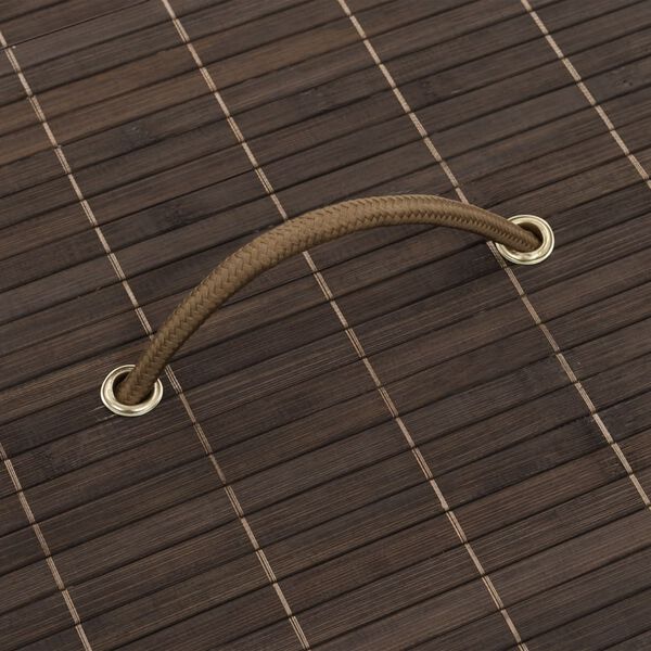 vidaXL Wasmand rond bamboe donkerbruin