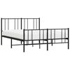 vidaXL Bedframe met hoofd- en voeteneinde metaal zwart 120x190 cm