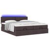 vidaXL Ottoman bed met matrassen en LED's 180x200cm stof donkerbruin