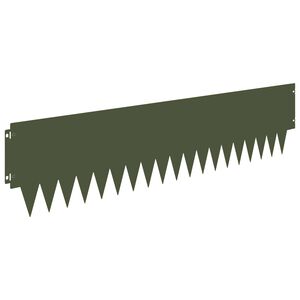 vidaXL Gazonrand 10 st 103 x 25 cm Staal Olijfgroen