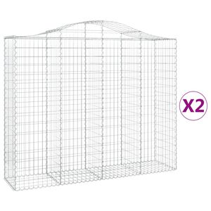 vidaXL Schanskorven 2 st gewelfd 200x50x160/180 cm ijzer