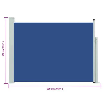 vidaXL Tuinscherm uittrekbaar 100x500 cm blauw