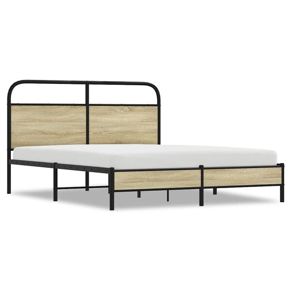 vidaXL Bedframe zonder matras bewerkt hout sonoma eikenkleur 160x200cm