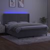 vidaXL Boxspring met matras en LED fluweel lichtgrijs 160x200 cm