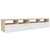 vidaXL Tv-meubels 2 st 95x35x36 cm bewerkt hout eikenkleurig en wit