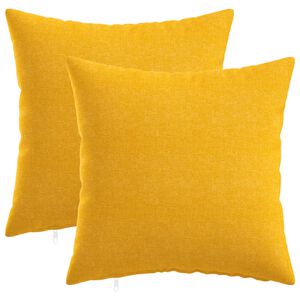 vidaXL Kussensloop 2 st HEERLEN Lichtgeel 30 x 30 cm Stof
