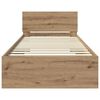 vidaXL Bedframe met hoofdeinde Artisan Eiken 90 x 200 cm Bewerkt hout