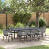 vidaXL Tuin eettafelset 9 pcs Grijs poly rattan