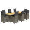 vidaXL 9-delige Bistroset met kussens poly rattan grijs