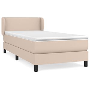 vidaXL Boxspring met matras kunstleer cappuccinokleurig 90x200 cm