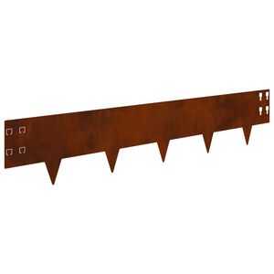 vidaXL Gazonrand 30 pcs 100 x 20 cm Staal Roestig